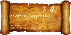 Király Geraszim névjegykártya