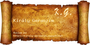 Király Geraszim névjegykártya