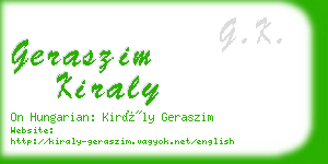 geraszim kiraly business card